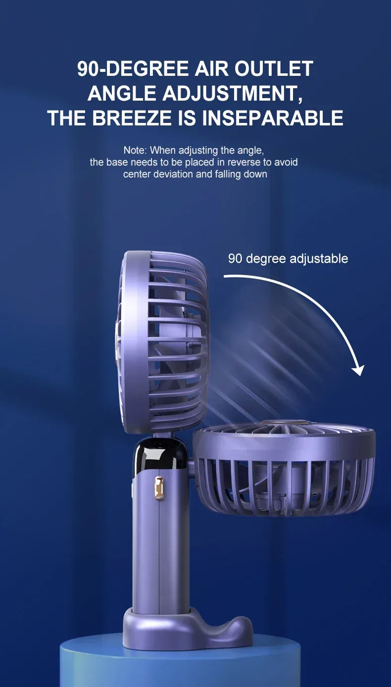 Mini ventilateur USB portable pliable - vue détaillée 12