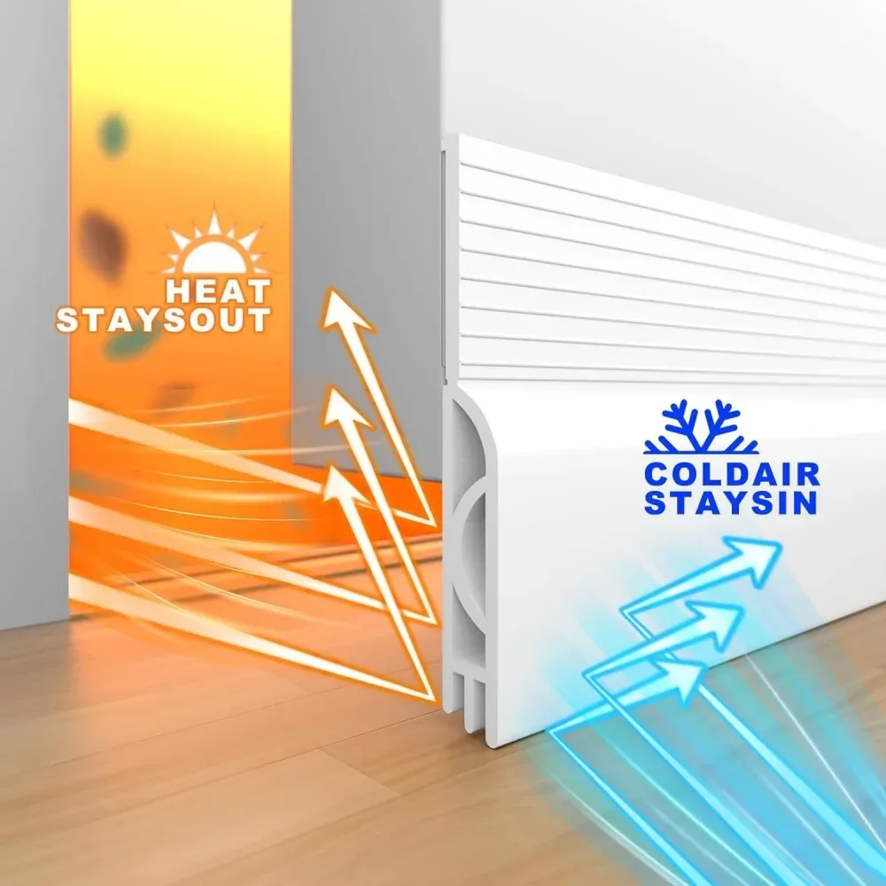 Bande d'étanchéité installée sous une porte