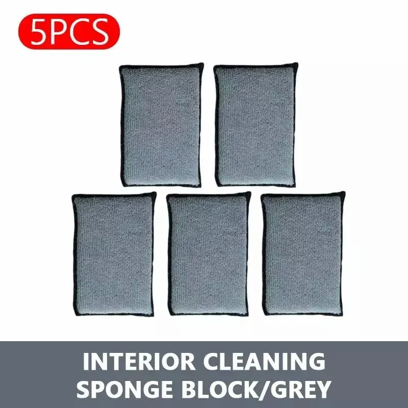 SEAMETAL Lot de 2 à 5 éponges de nettoyage double face en microfibre pour intérieur de voiture, idéales pour le cuir 7