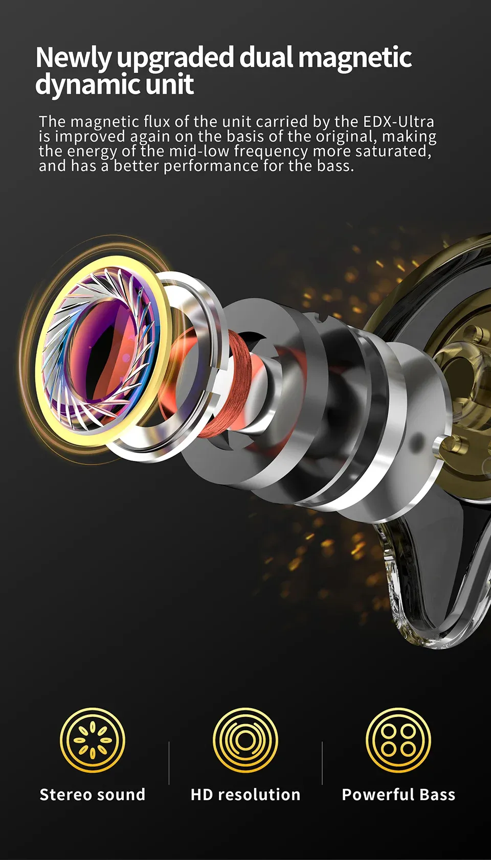 Design élégant des écouteurs KZ EDX