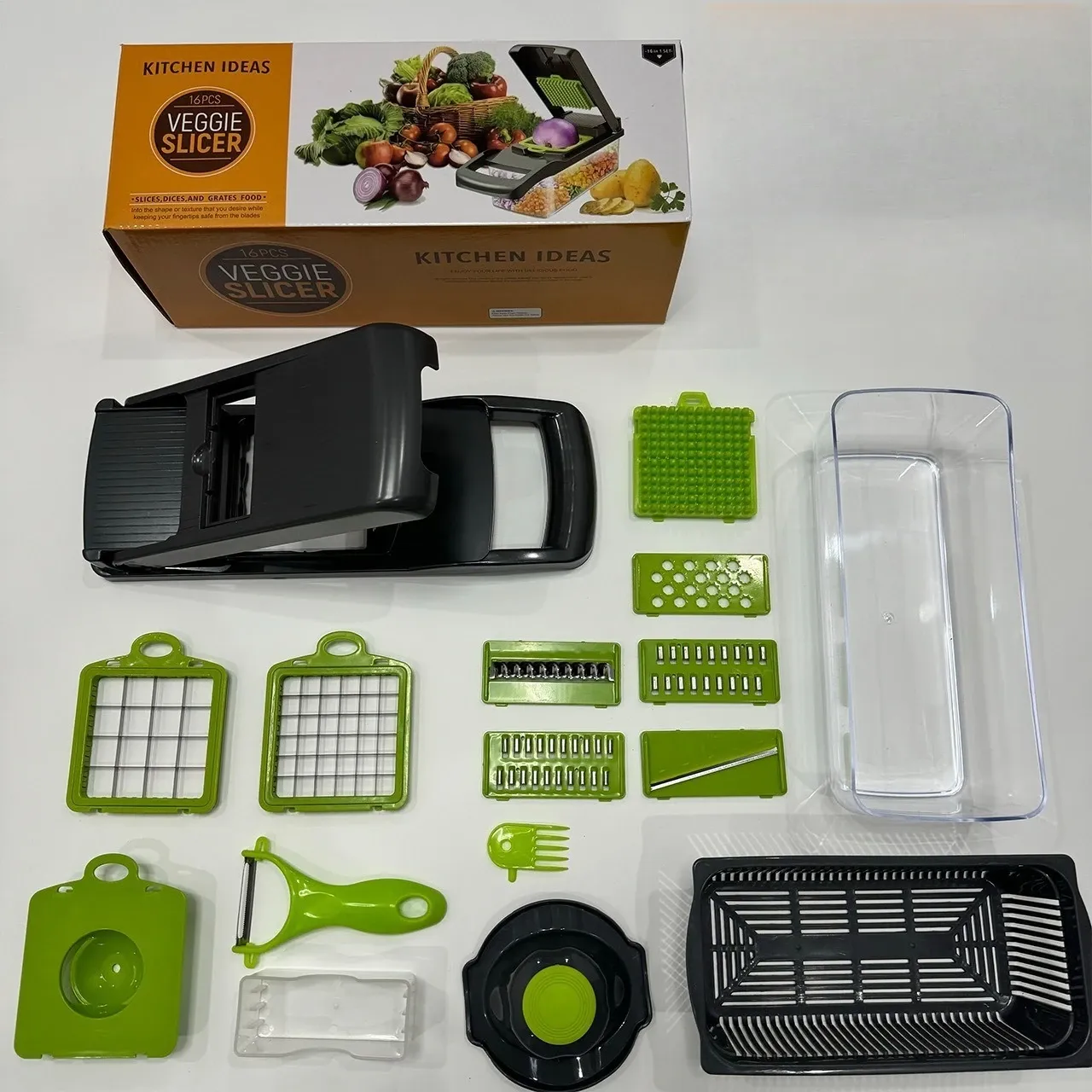 Hachoir à légumes compact multifonction avec trancheuse et râpe pour légumes, pommes de terre et radis 4