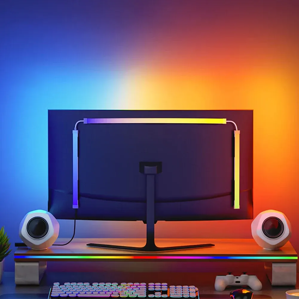 Bande lumineuse LED RGB rétroéclairage pour moniteur 24 à 34 pouces, USB, synchronisation PC, ambiance de salle de jeu