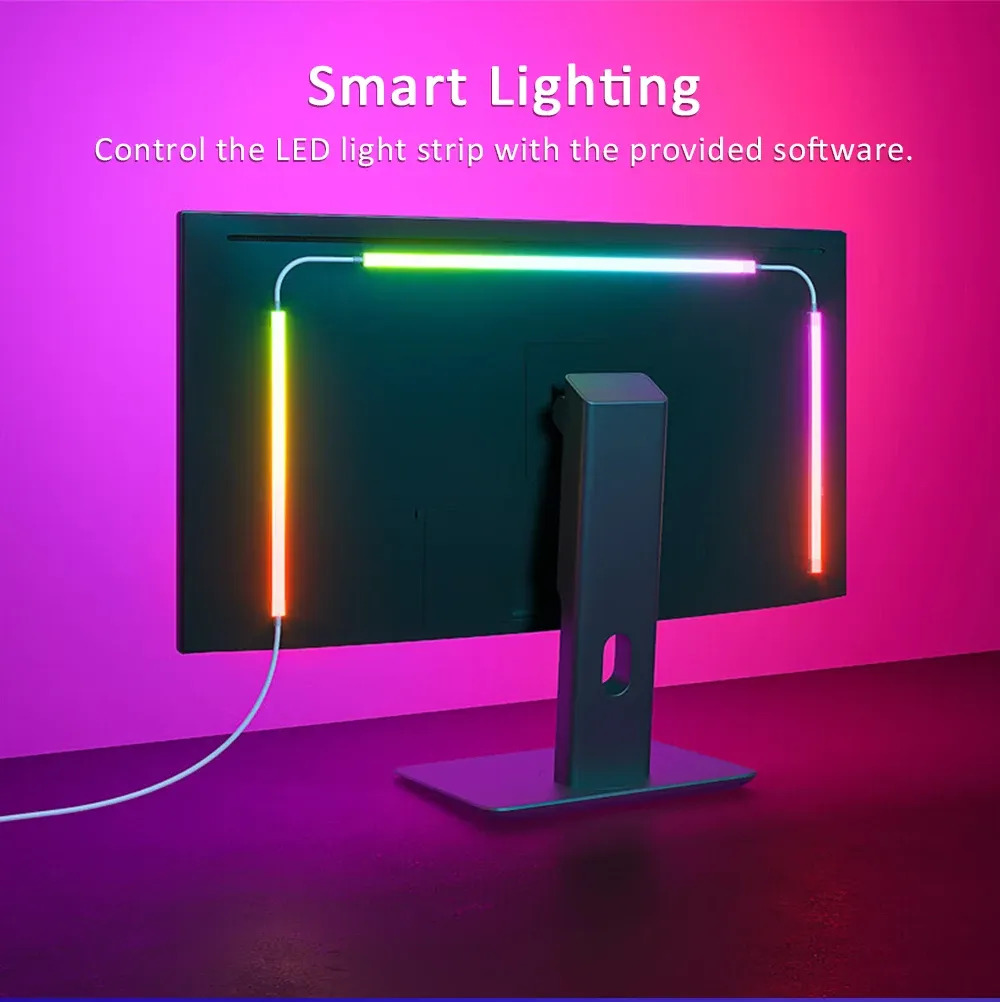 Bande lumineuse LED RGB pour écran, ambiance en situation