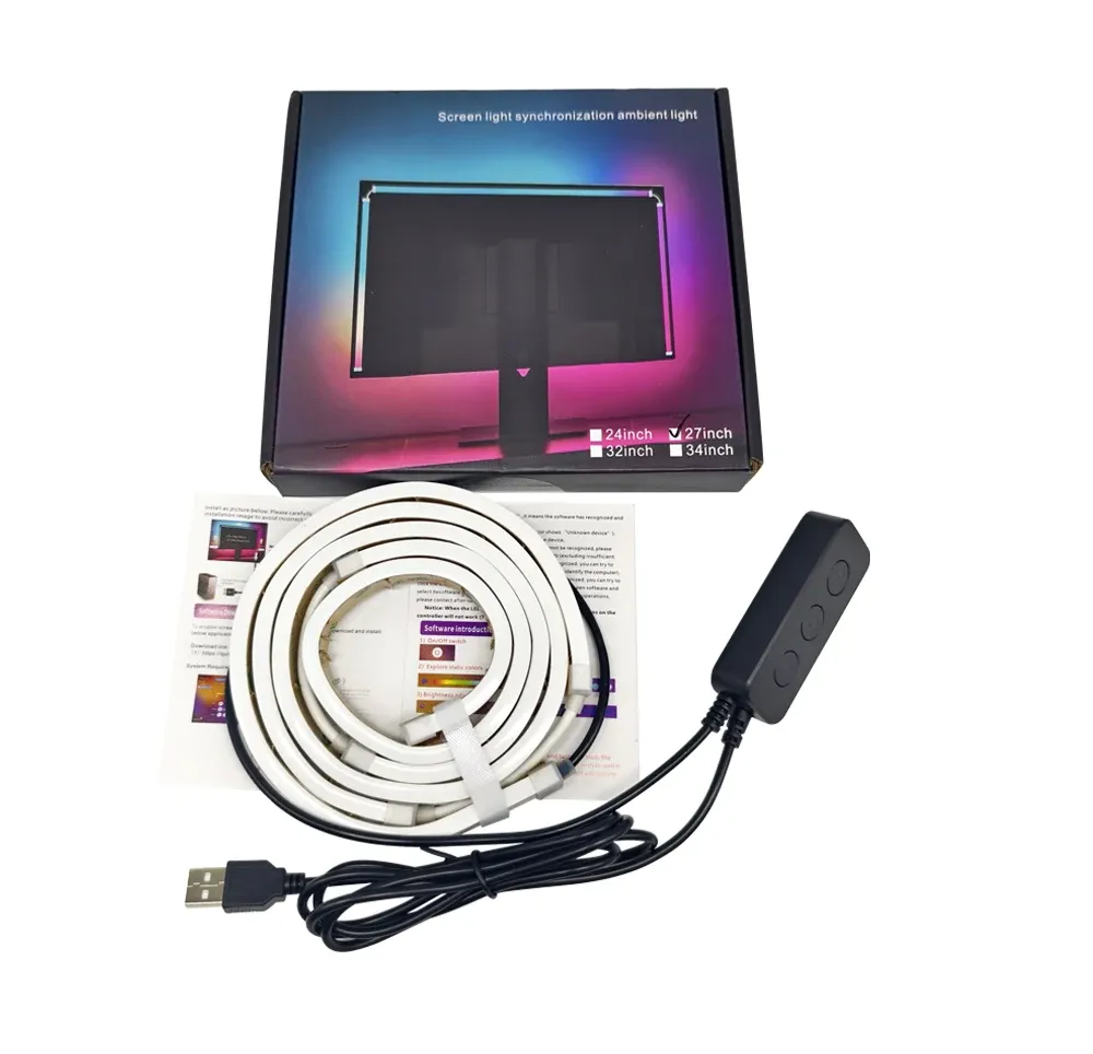 Bande lumineuse LED RGB pour écran, finition et rendu