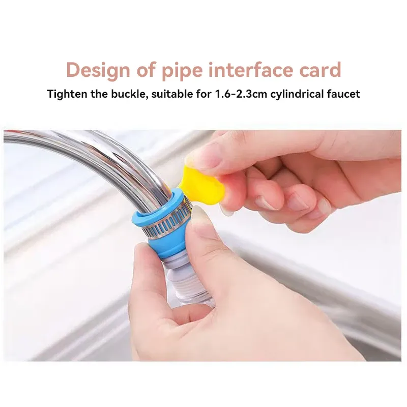 Tête de robinet rotative extensible avec filtre anti-éclaboussures et buse de pulvérisation, pour économie d'eau en cuisine 5
