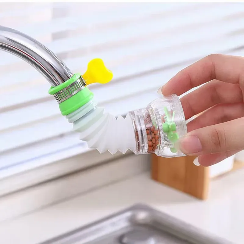 Tête de robinet rotative extensible avec filtre anti-éclaboussures et buse de pulvérisation, pour économie d'eau en cuisine 6