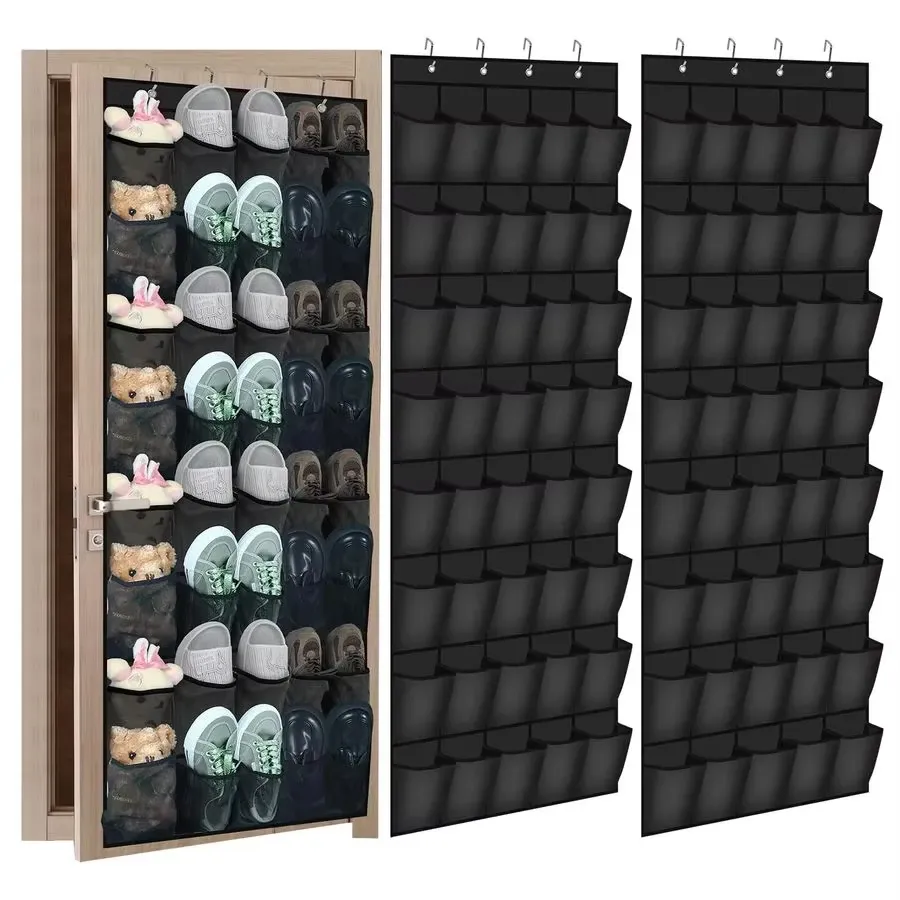 Organisateur à chaussures suspendu à la porte, 14, 24 ou 40 grilles, poches en maille, rangement pour placard