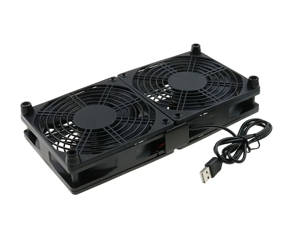 Ventilateur de refroidissement silencieux 120 mm pour routeur, PC et box TV, alimentation USB 5 V 4