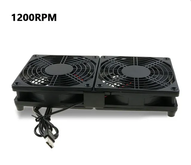 Ventilateur de refroidissement silencieux 120 mm pour routeur, PC et box TV, alimentation USB 5 V 8