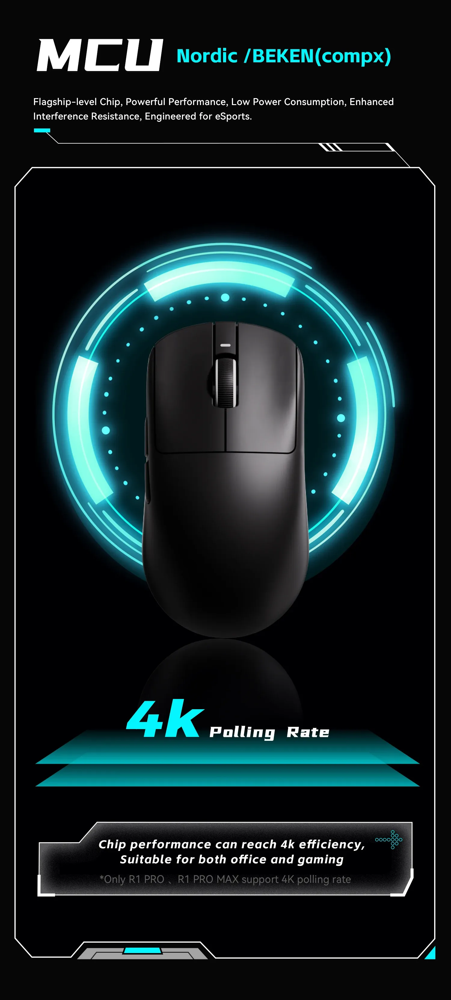 Souris VXE Dragonfly R1, détail des boutons