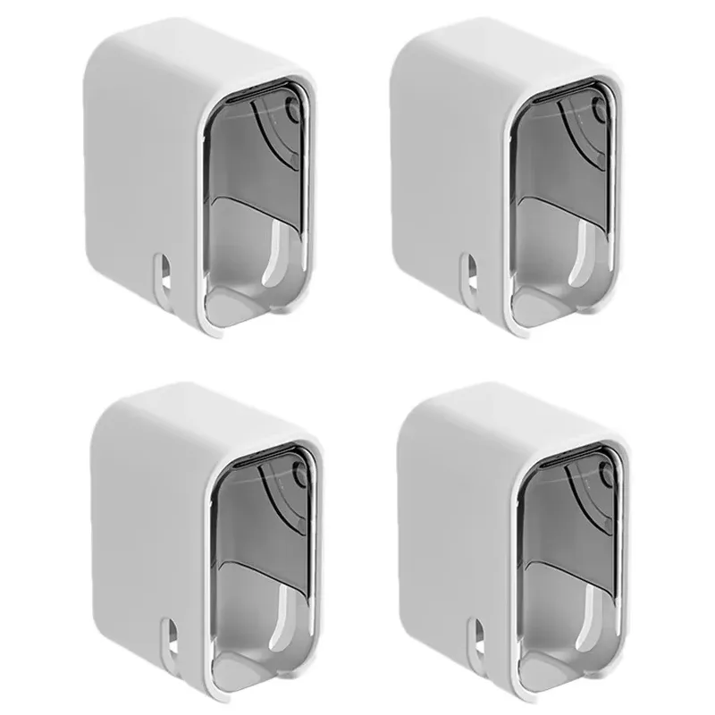 Porte-brosses à dents mural auto-adhésif avec couvercle pour salle de bain 7