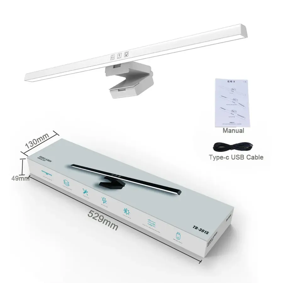 Barre lumineuse pour moniteur d'ordinateur à port USB, éclairage de bureau à intensité variable, 50 cm 8
