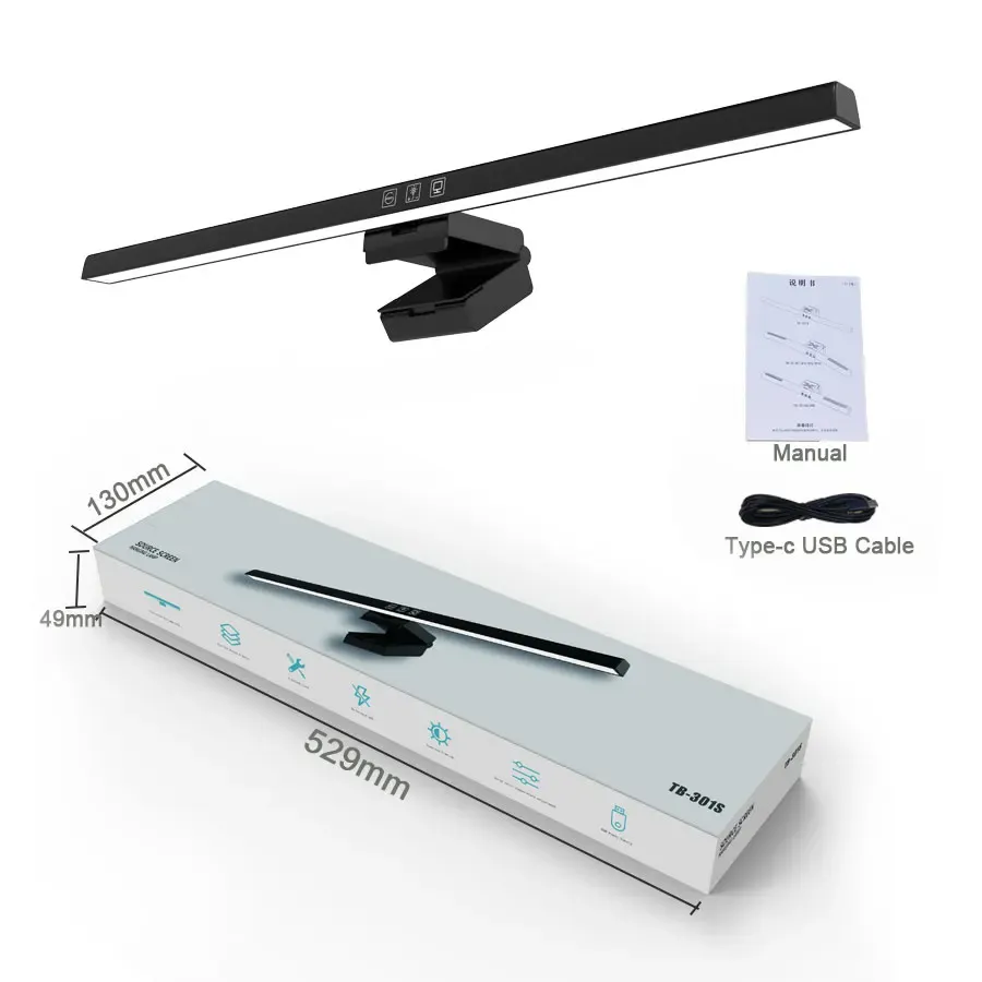 Barre lumineuse pour moniteur d'ordinateur à port USB, éclairage de bureau à intensité variable, 50 cm 7