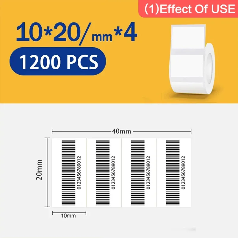 Rouleau d'étiquettes thermiques Niimbot B1 blanc, papier étanche et anti-huile, compatible B1, B21 et Mini 11