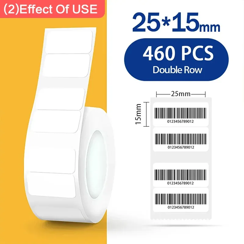 Rouleau d'étiquettes thermiques Niimbot B1 blanc, papier étanche et anti-huile, compatible B1, B21 et Mini 12