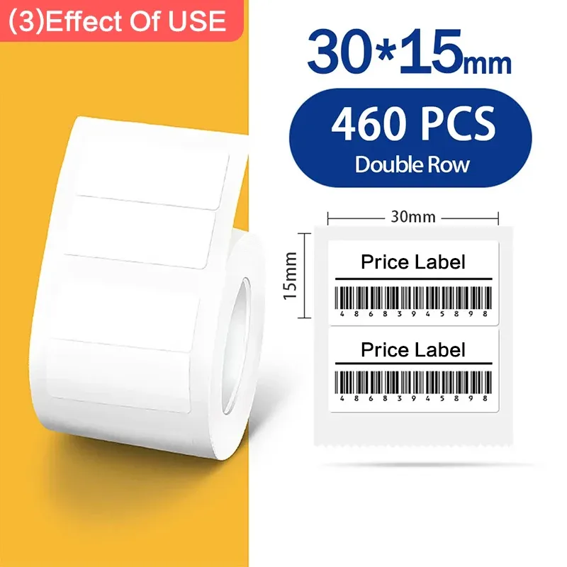 Rouleau d'étiquettes thermiques Niimbot B1 blanc, papier étanche et anti-huile, compatible B1, B21 et Mini 13