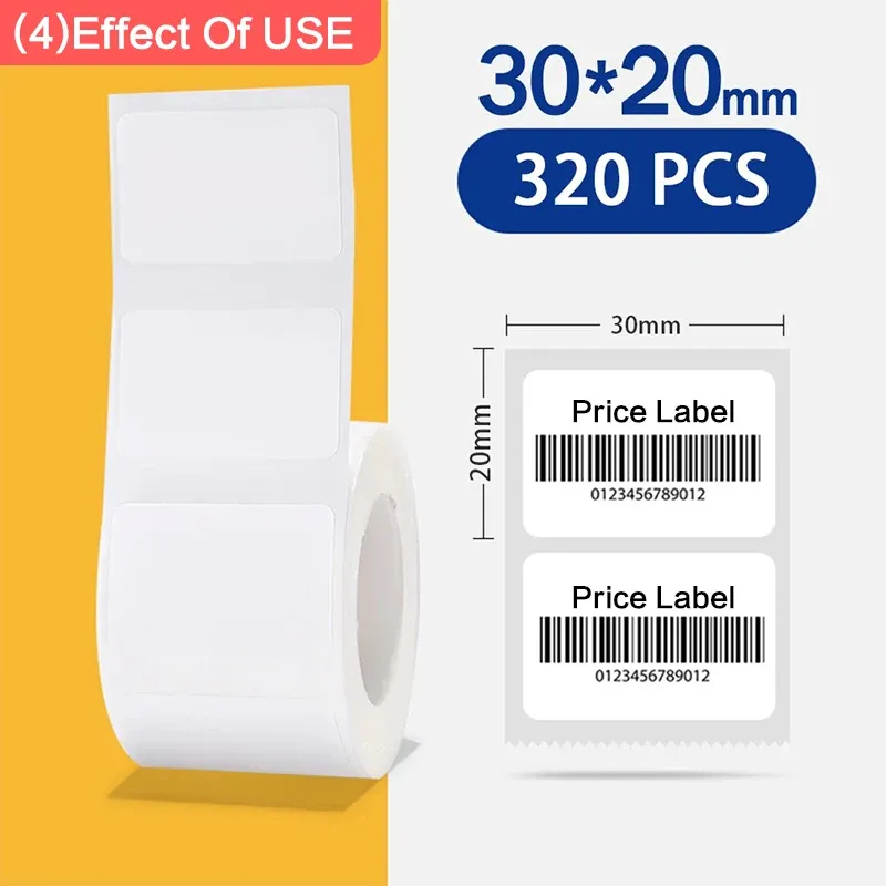 Rouleau d'étiquettes thermiques Niimbot B1 blanc, papier étanche et anti-huile, compatible B1, B21 et Mini 14