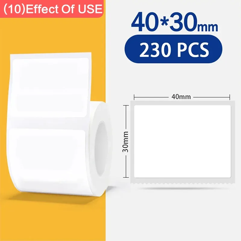 Rouleau d'étiquettes thermiques Niimbot B1 blanc, papier étanche et anti-huile, compatible B1, B21 et Mini 17