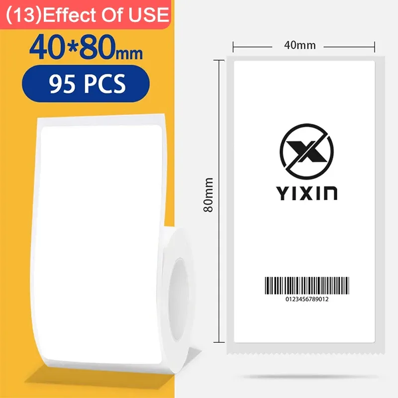 Rouleau d'étiquettes thermiques Niimbot B1 blanc, papier étanche et anti-huile, compatible B1, B21 et Mini 19