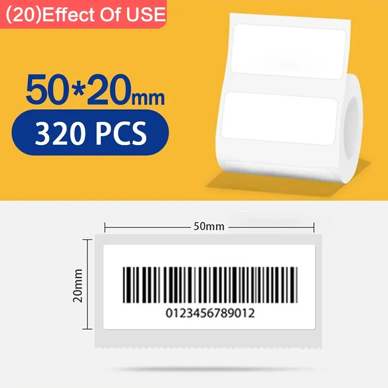 Rouleau d'étiquettes thermiques Niimbot B1 blanc, papier étanche et anti-huile, compatible B1, B21 et Mini 7