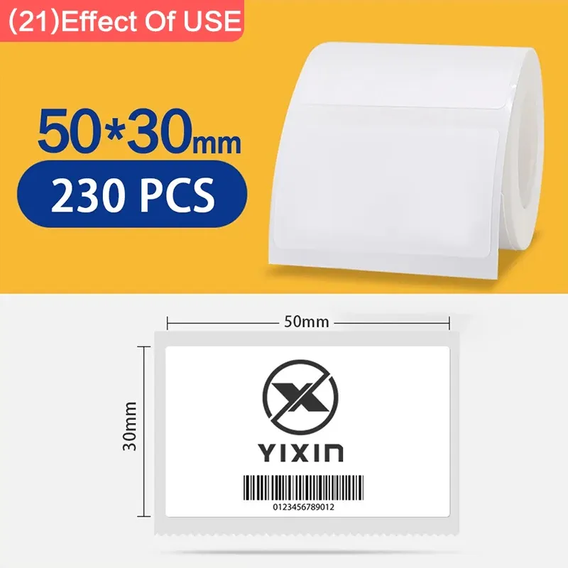 Rouleau d'étiquettes thermiques Niimbot B1 blanc, papier étanche et anti-huile, compatible B1, B21 et Mini 8