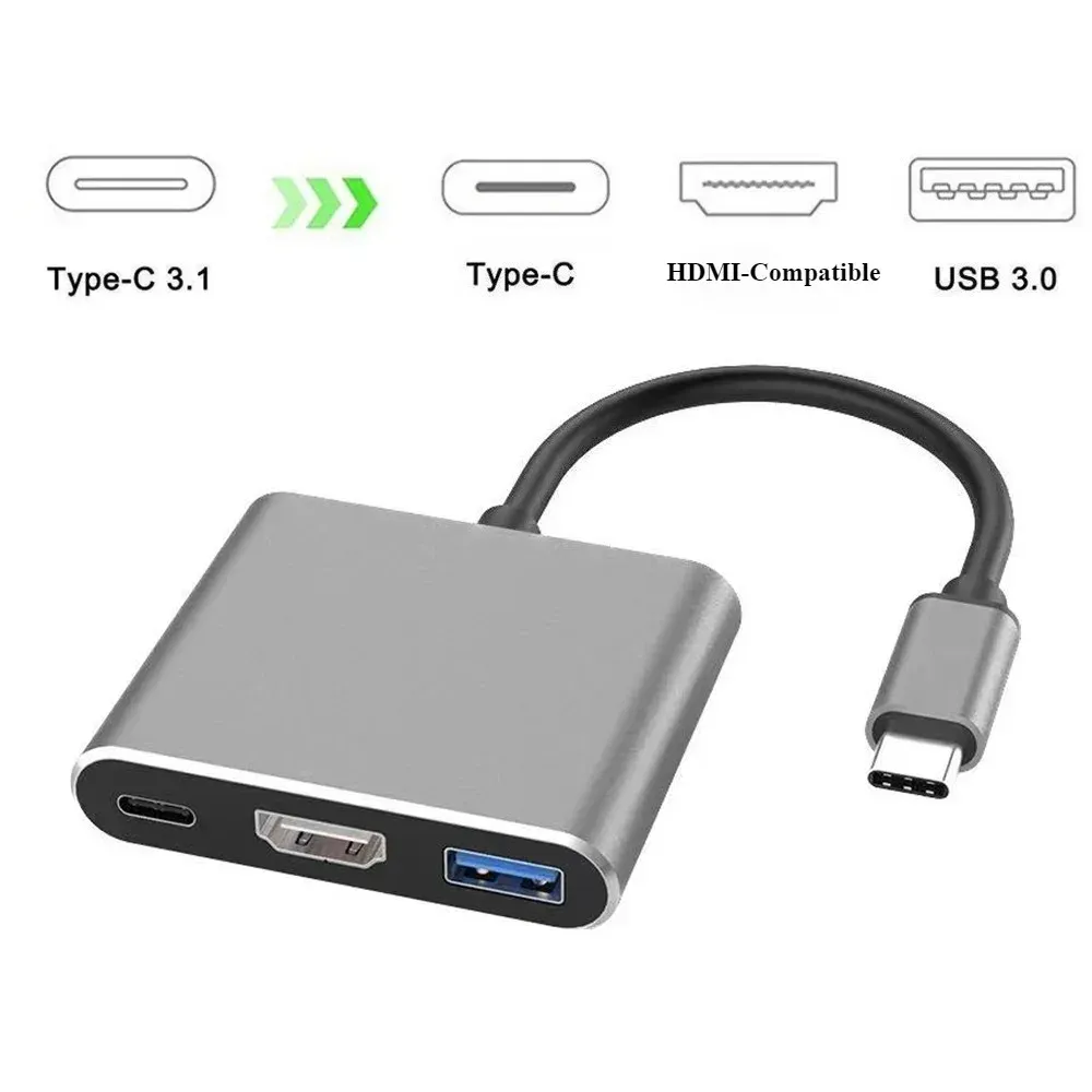 Adaptateur USB-C vers HDMI, USB 3.0 et USB-C, vue d'ensemble