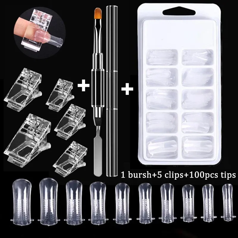 Embouts d'ongles complets en acrylique, 100 pièces par boîte, kit de manucure avec faux ongles pour gel UV et vernis, outils de nail art pour bricolage 2