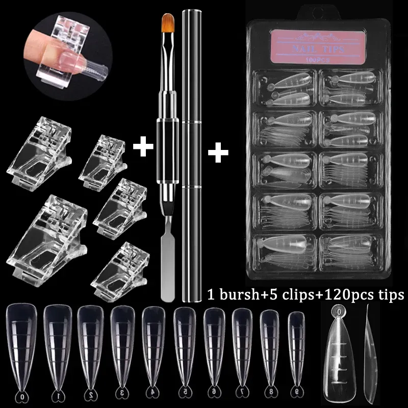 Embouts d'ongles complets en acrylique, 100 pièces par boîte, kit de manucure avec faux ongles pour gel UV et vernis, outils de nail art pour bricolage 7