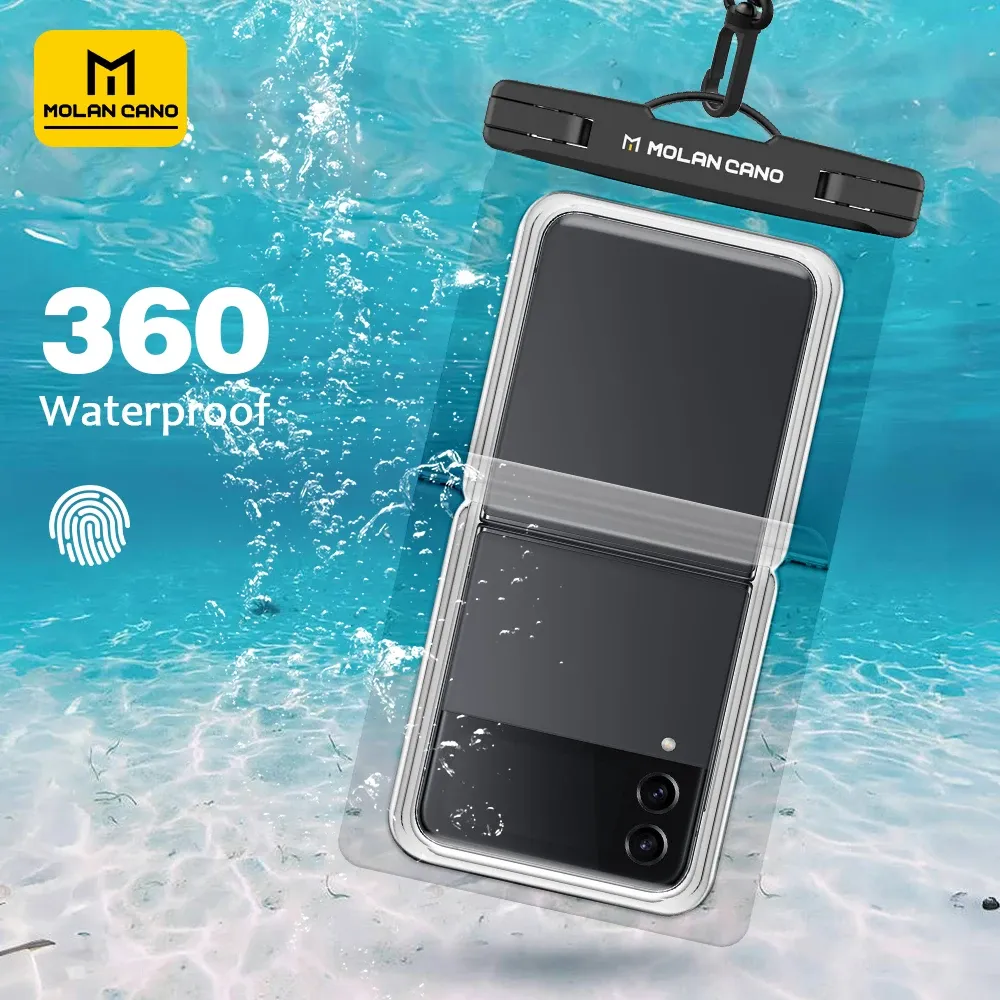 Pochette étanche IPX8 MOLANCANO avec cordon, compatible Samsung Galaxy Z Flip 5, 6 et 7, idéale pour la plage - Image 1