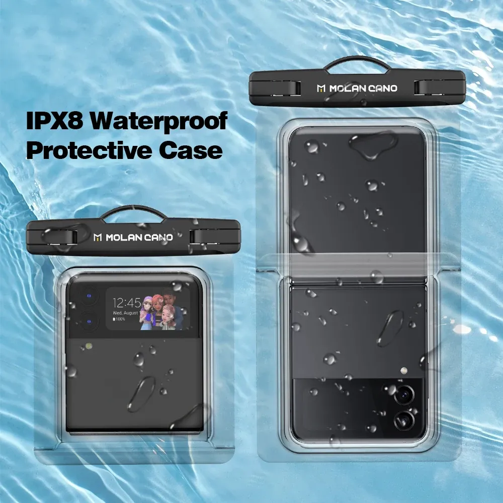 Pochette étanche IPX8 MOLANCANO avec cordon, compatible Samsung Galaxy Z Flip 5, 6 et 7, idéale pour la plage 2