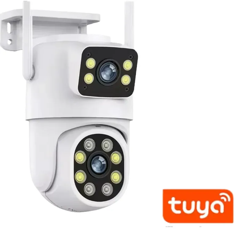 Caméra WiFi Tuya 5K 10 MP à double objectif, Full HD, double écran, suivi automatique des personnes par IA, caméra PTZ, vidéosurveillance de sécurité extérieure 9