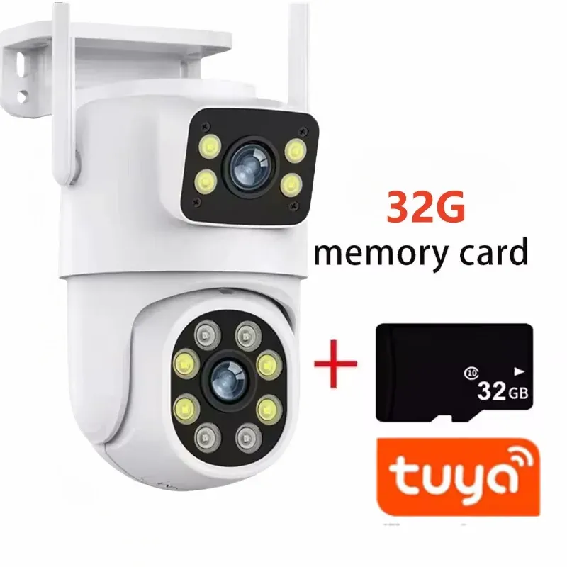 Caméra WiFi Tuya 5K 10 MP à double objectif, Full HD, double écran, suivi automatique des personnes par IA, caméra PTZ, vidéosurveillance de sécurité extérieure 7