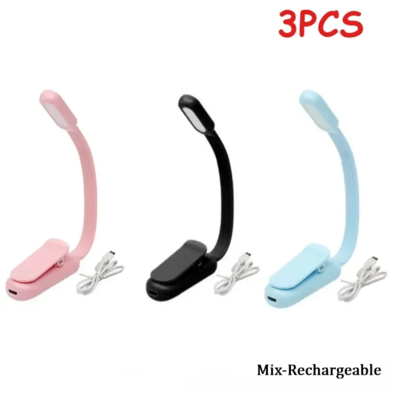 Lampe de lecture LED à pince, 3 niveaux de luminosité, rechargeable par USB, portable pour bureau et voyage 7