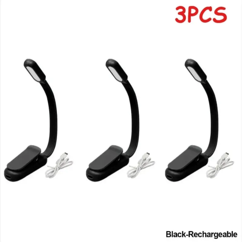 Lampe de lecture LED à pince, 3 niveaux de luminosité, rechargeable par USB, portable pour bureau et voyage 17
