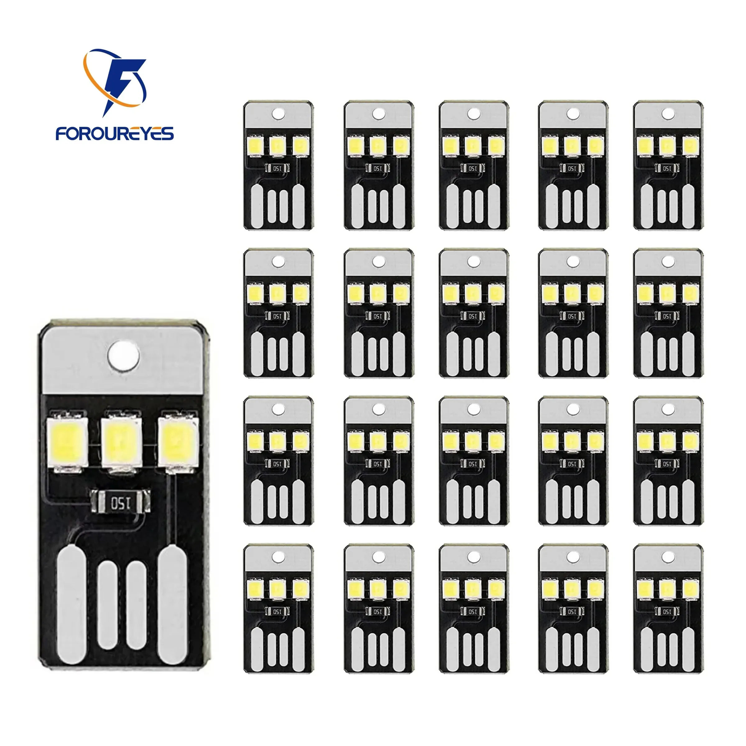Lot de 20 lampes LED USB pour livre, mini éclairage nocturne 2835 SMD, 5 V, 0,2 W, à utiliser avec batterie externe ou ordinateur portable - Image 1