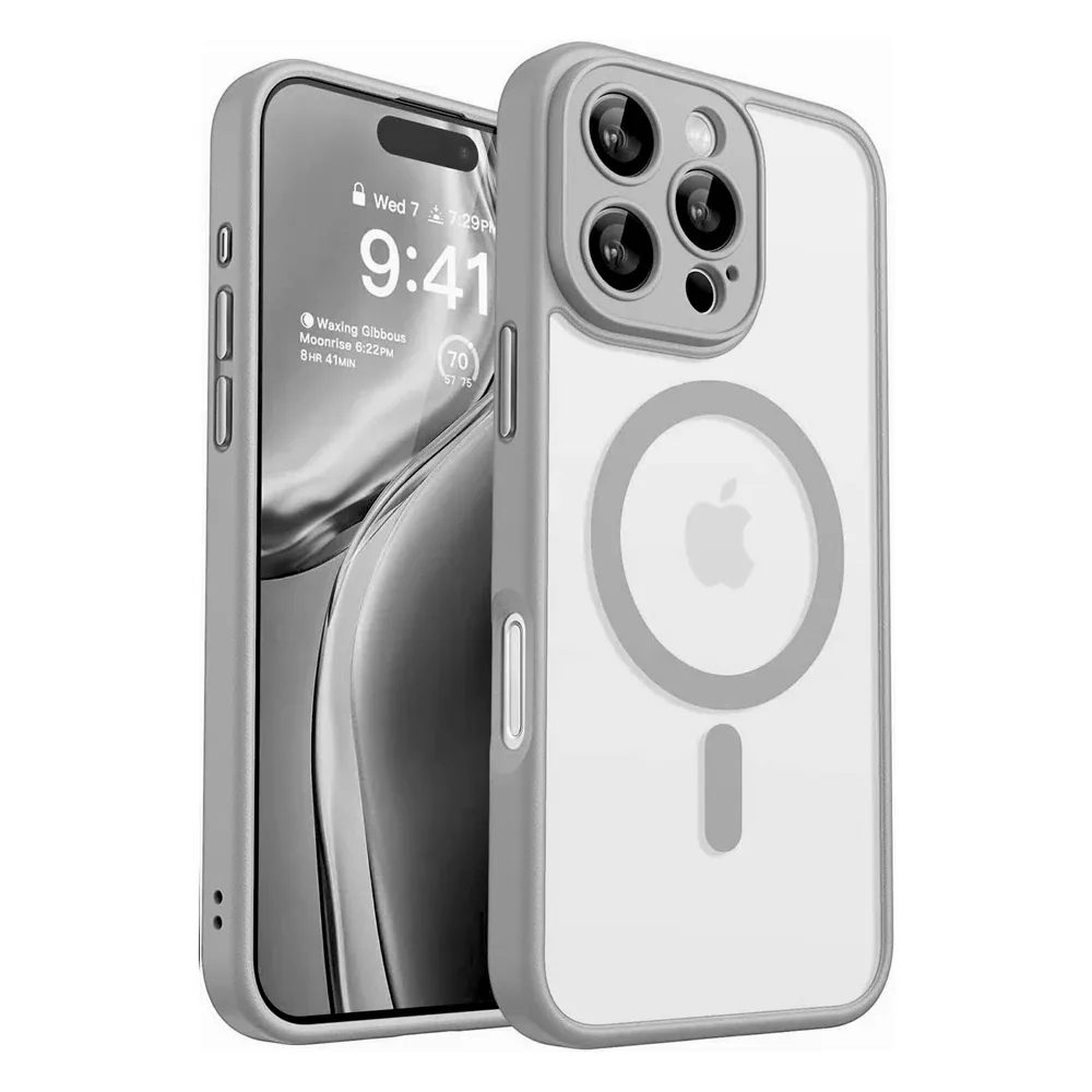 Étui magnétique antichoc translucide mat de luxe compatible MagSafe pour iPhone 17, 16, 15, 14, 13, 12, 11, Pro Max, 17 Air et 16e 7