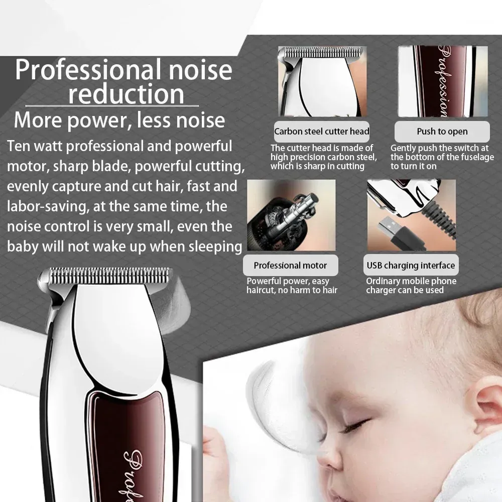 Tondeuse à cheveux sans fil rechargeable pour hommes, tondeuse professionnelle électrique pour la barbe et le toilettage 6