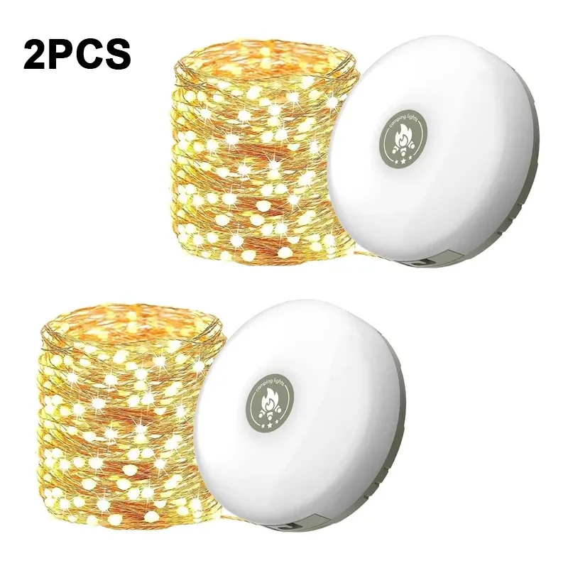 Lampe de Camping LED avec Bobine, Ruban Lumineux d'Ambiance et Guirlande Recyclable de 10 m, Lampe Décorative d'Extérieur pour Tente et Jardin 7