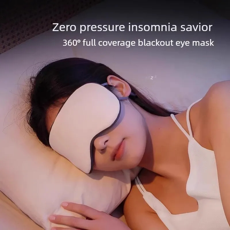 Masque de sommeil en soie glacée respirante, double face, effet frais et chaud, occultant sans compression 2