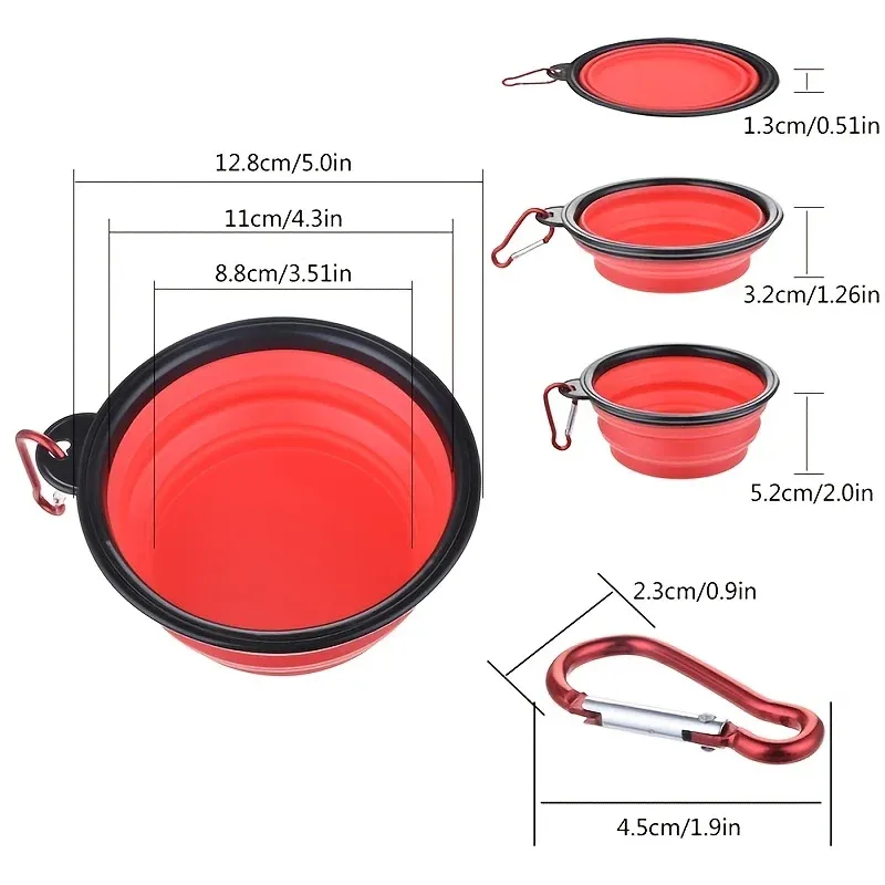 Gamelle portable pliable en silicone pour chien et chat, idéale pour voyage et extérieur 2