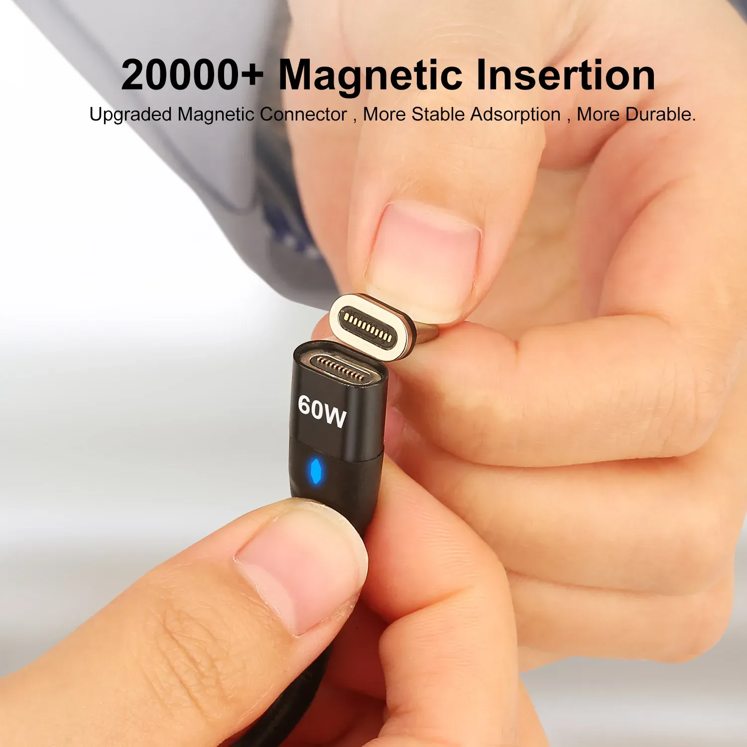 Câble de charge rapide magnétique USB-C vers VopeC pour iPhone et Samsung, 60 W 5