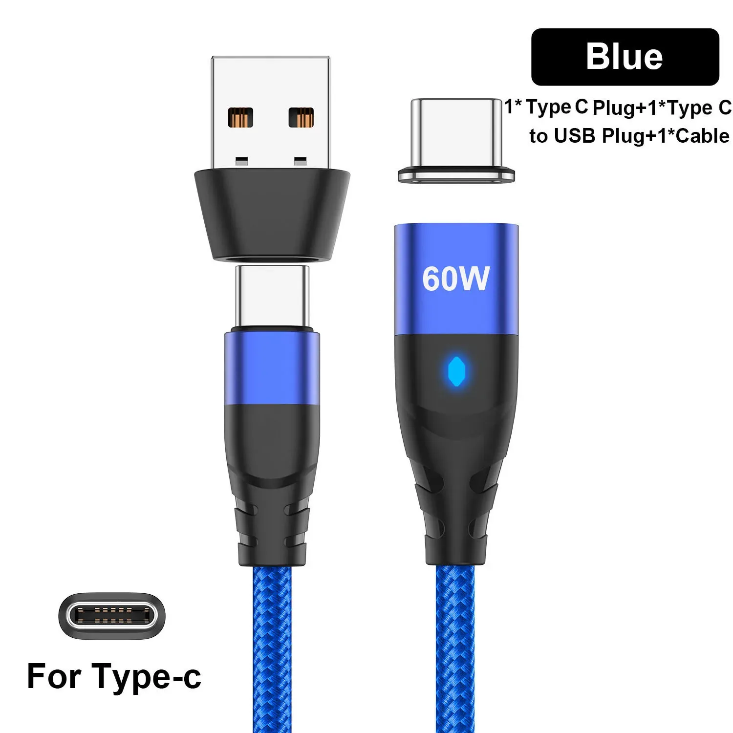 Câble de charge rapide magnétique USB-C vers VopeC pour iPhone et Samsung, 60 W 21