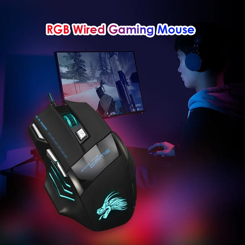 Souris de jeu filaire rétroéclairée vue de face
