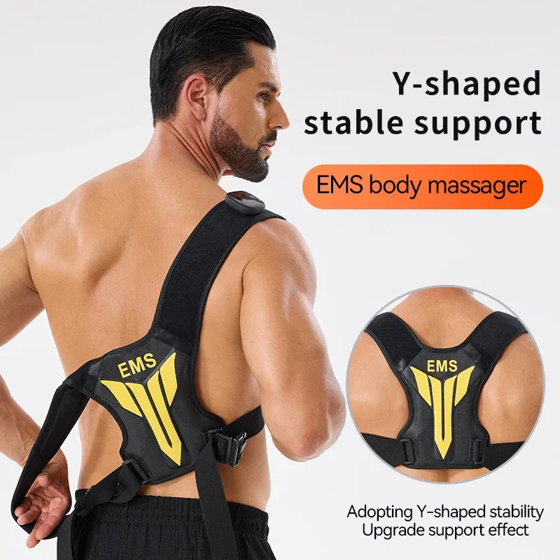 Stimulateur musculaire électrique EMS pour le dos et les épaules, masseur anti-stress avec correction de posture, rechargeable par USB 2