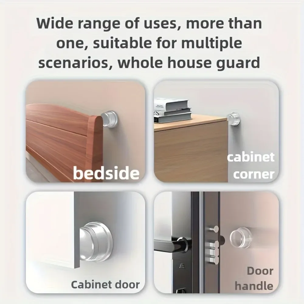 Butoir de porte en silicone transparent, sans perçage, tampon anti-chocs pour bureau et maison, protection murale, arrête-porte, amélioration de l'habitat 5