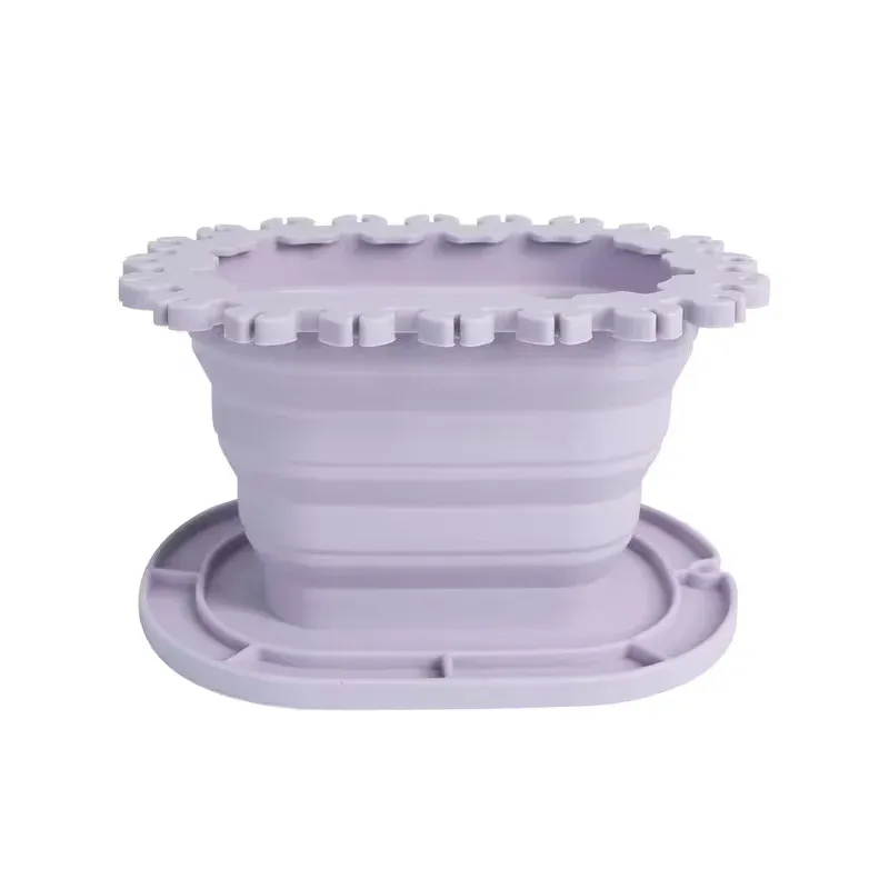 Seau de lavage pliable en silicone pour pinceaux