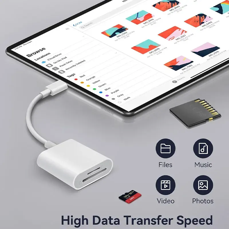 2 en 1 Lecteur de carte USB-C vers SD/TF, adaptateur OTG pour MacBook et autres tablettes 4