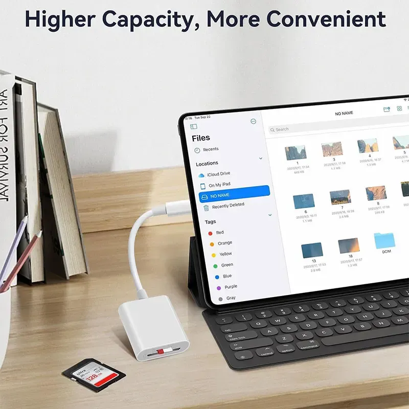 2 en 1 Lecteur de carte USB-C vers SD/TF, adaptateur OTG pour MacBook et autres tablettes 5