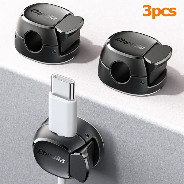 Clips organisateurs de câbles à double ressort, support adhésif pour câbles de chargeur de téléphone, gestion des câbles, organisateur de fils 3/6/9/12/16 pièces 8