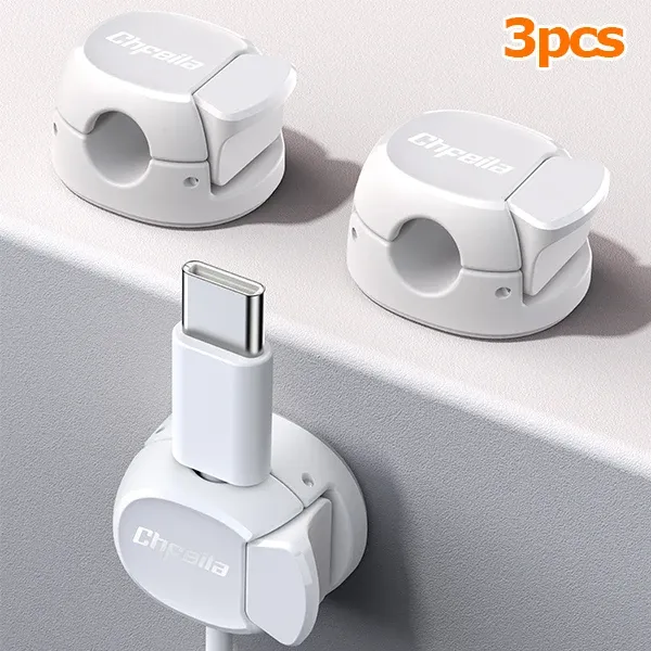 Clips organisateurs de câbles à double ressort, support adhésif pour câbles de chargeur de téléphone, gestion des câbles, organisateur de fils 3/6/9/12/16 pièces 11